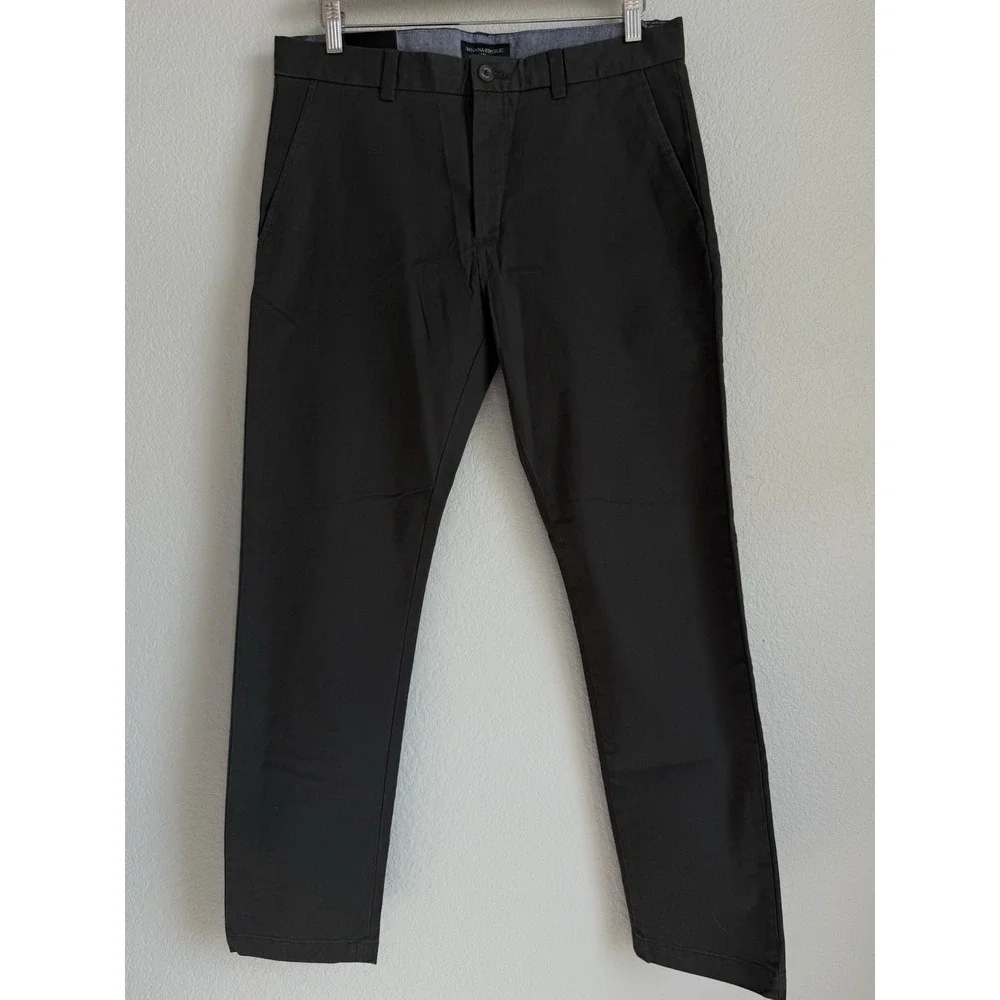 Banana Republic Pants Mens Size 33x32 Flint Gray Fulton Stretch Chino Office NEW